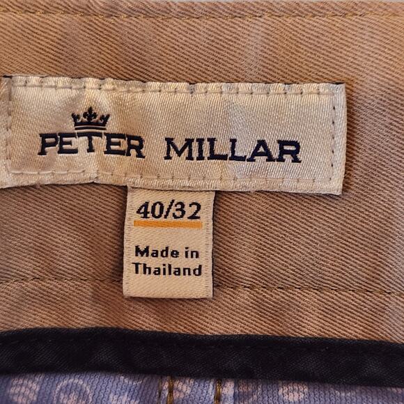 Peter Millar Stretch Chino Performance Golf Pants Khaki 5-pocket EB66 size 40x32 - Picture 2 of 14